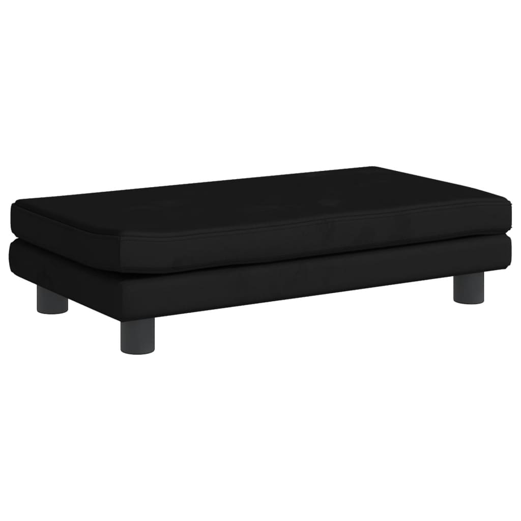 vidaXL Sofá para niños con reposapiés terciopelo negro 100x50x30 cm