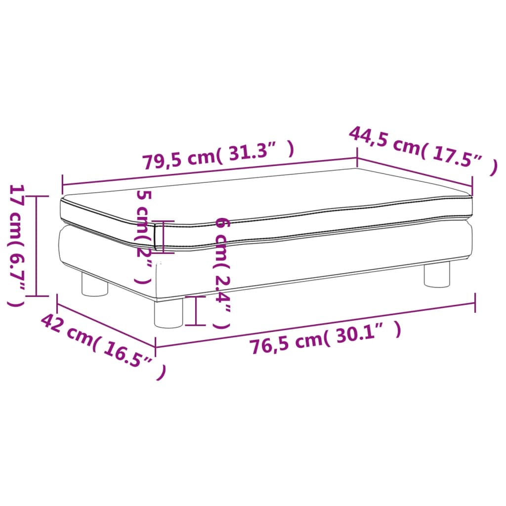 vidaXL Sofá para niños con reposapiés terciopelo negro 100x50x30 cm