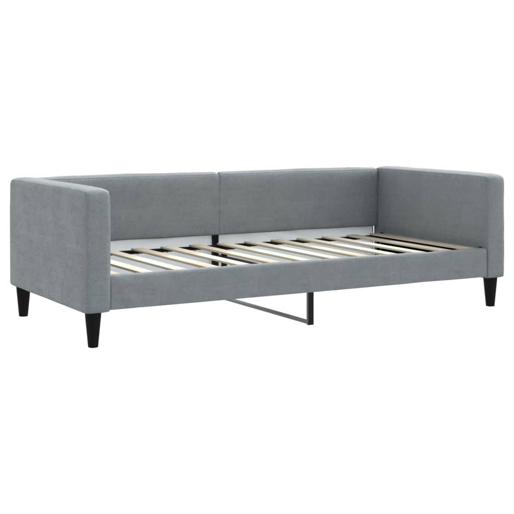 vidaXL Sofá cama con colchón tela gris claro 90x200 cm