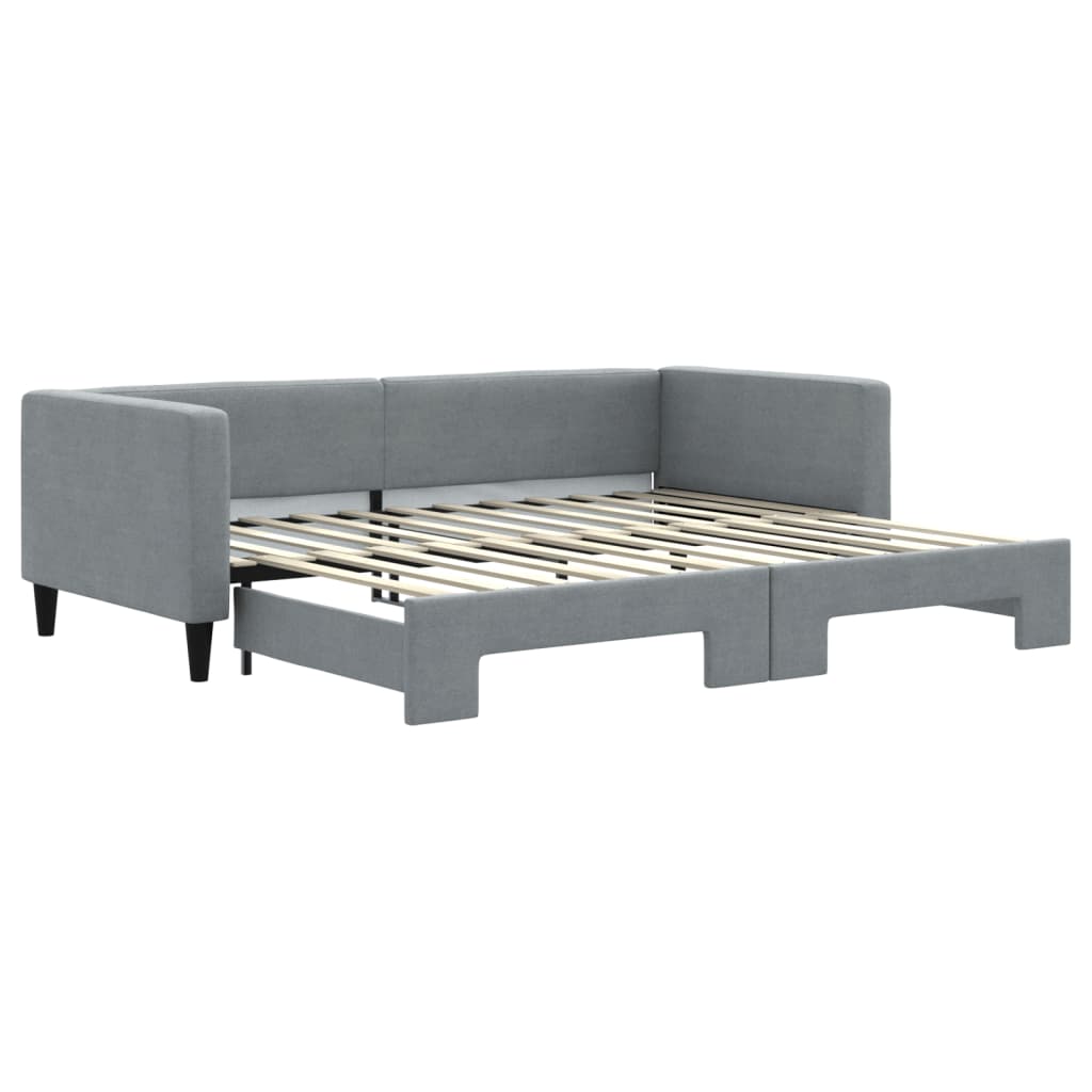 vidaXL Sofá cama nido tela gris claro 90x200 cm