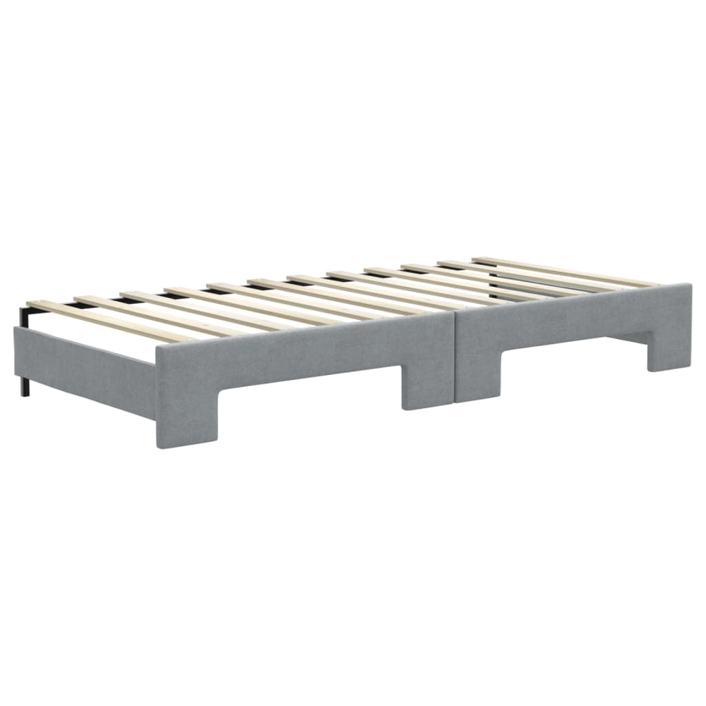 vidaXL Sofá cama nido tela gris claro 90x200 cm