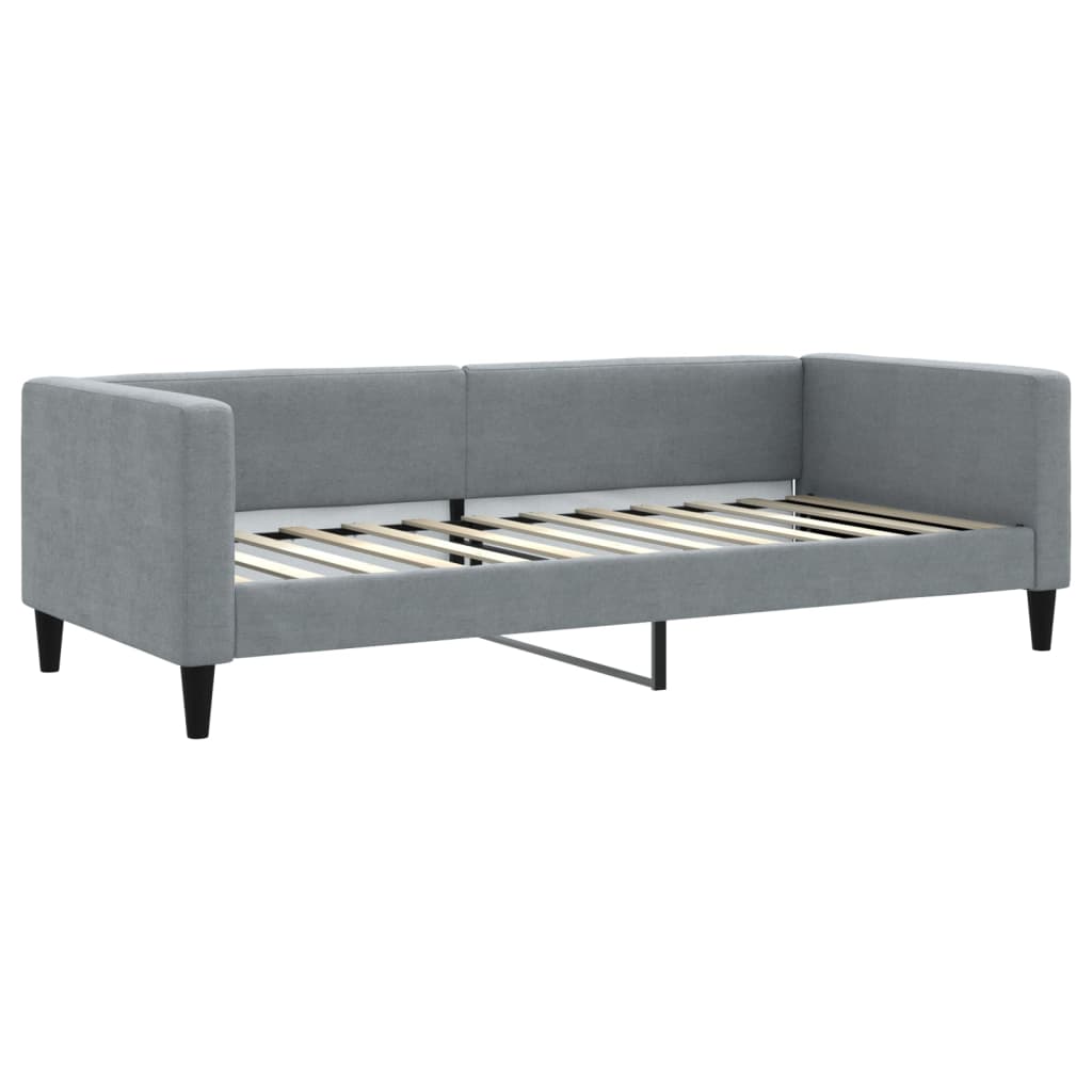 vidaXL Sofá cama nido con colchón tela gris claro 90x200 cm