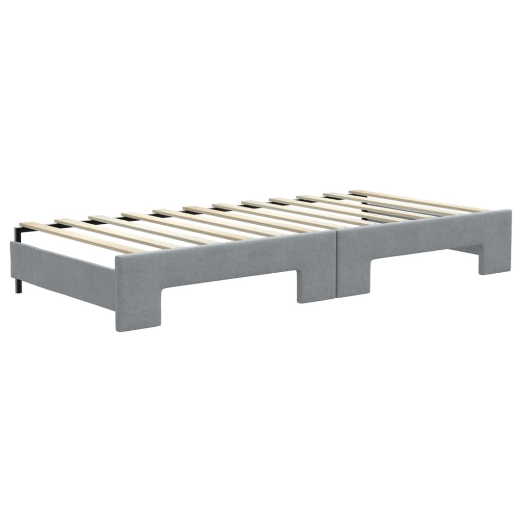 vidaXL Sofá cama nido con colchón tela gris claro 90x200 cm