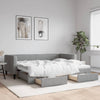 vidaXL Sofá cama nido con cajones tela gris claro 90x200 cm