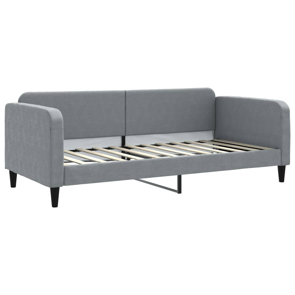 vidaXL Sofá cama con colchón tela gris claro 90x200 cm