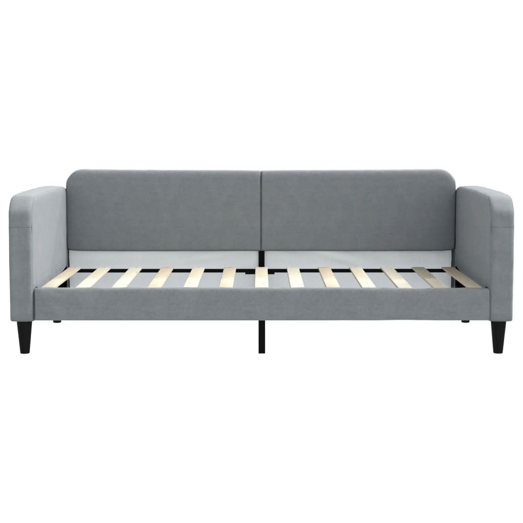 vidaXL Sofá cama con colchón tela gris claro 90x200 cm