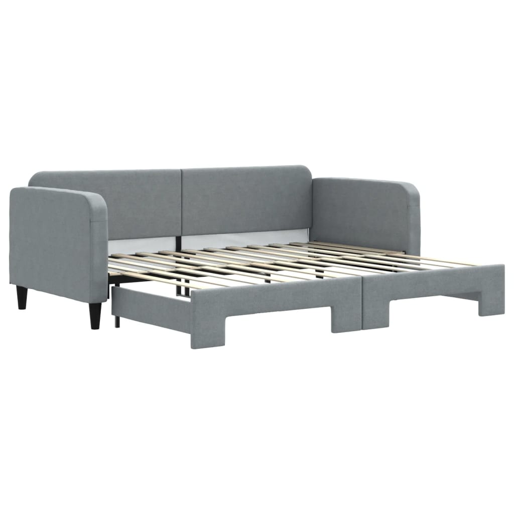 vidaXL Sofá cama nido tela gris claro 90x200 cm