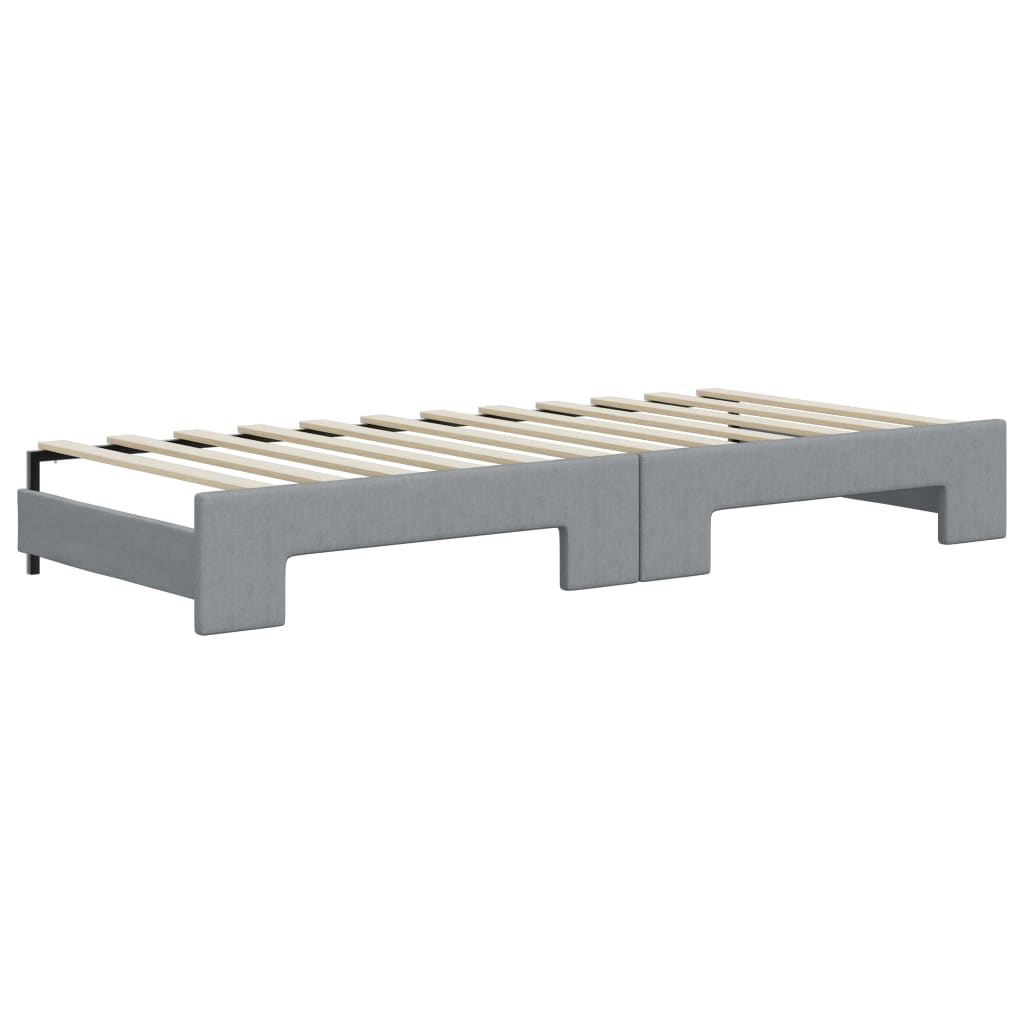 vidaXL Sofá cama nido tela gris claro 90x200 cm