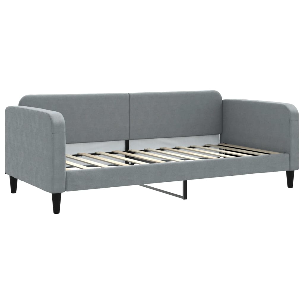 vidaXL Sofá cama nido con cajones tela gris claro 90x200 cm