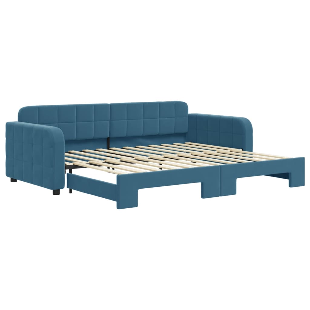 vidaXL Sofá cama nido terciopelo azul 90x200 cm