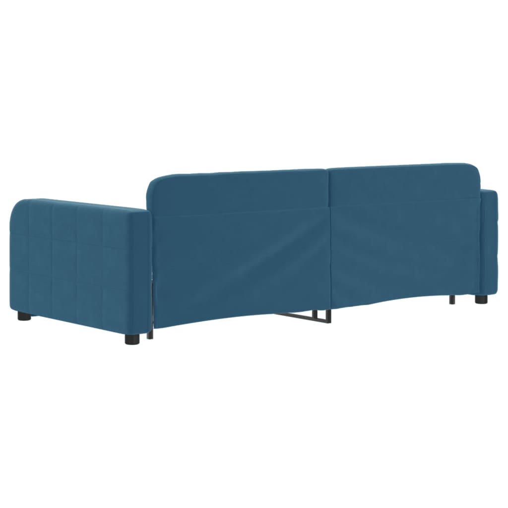 vidaXL Sofá cama nido con cajones terciopelo azul 90x200 cm