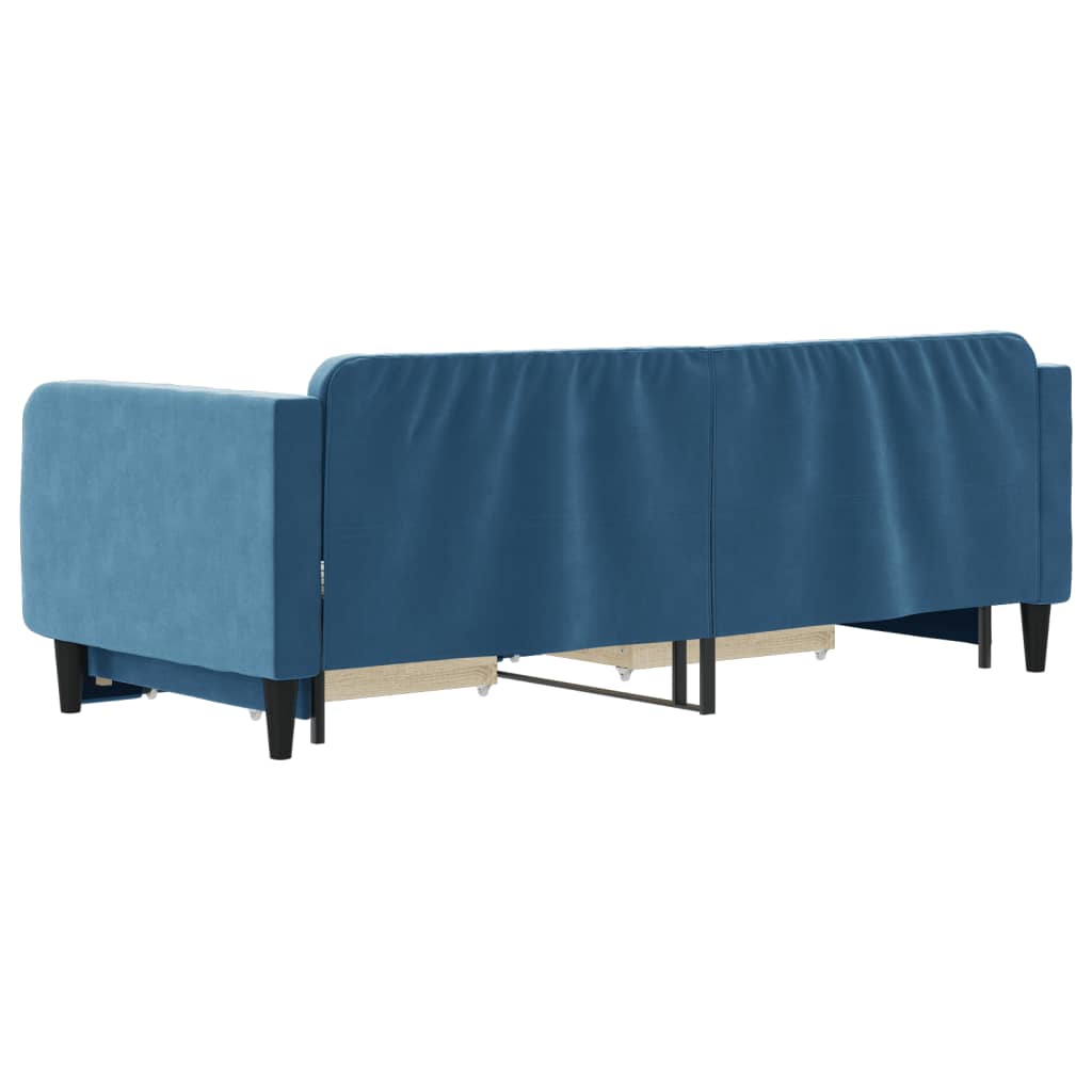 vidaXL Sofá cama nido con cajones terciopelo azul 90x200 cm