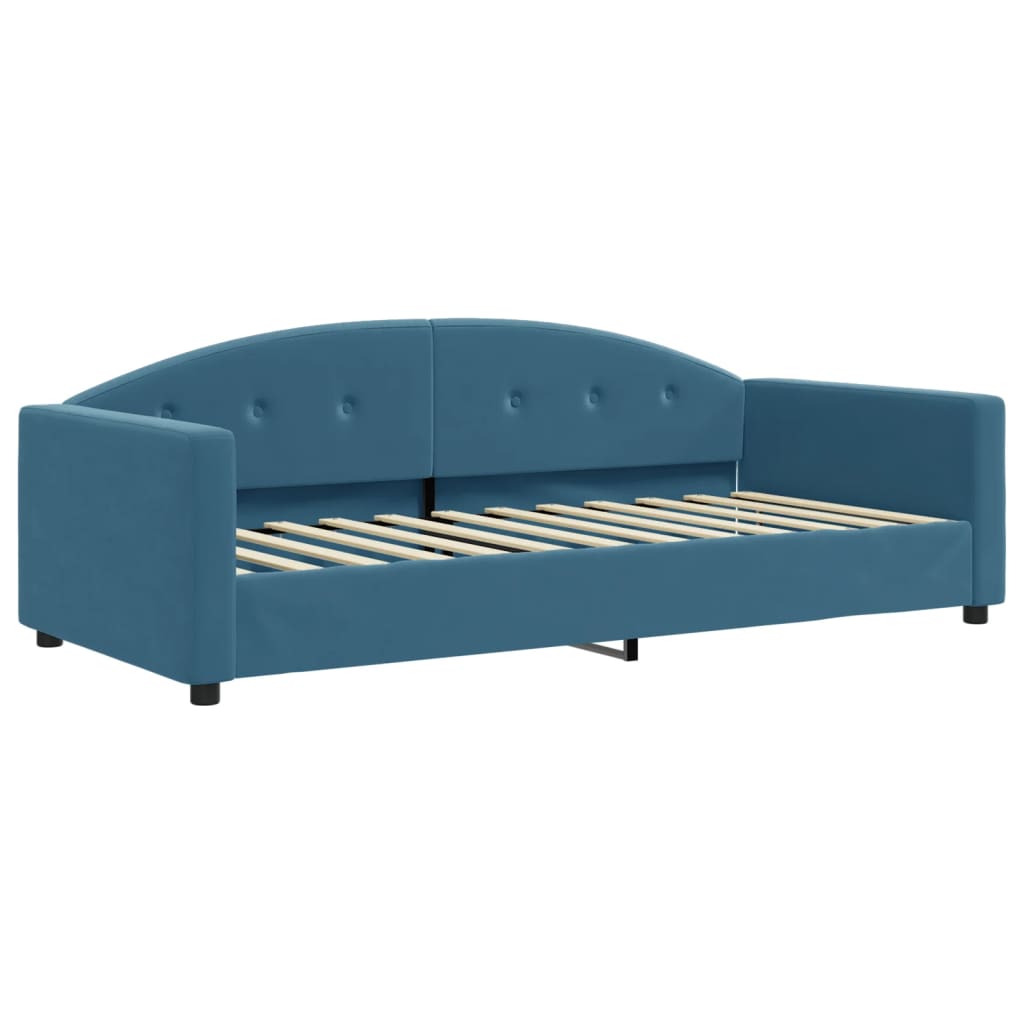 vidaXL Sofá cama nido con colchón terciopelo azul 90x200 cm