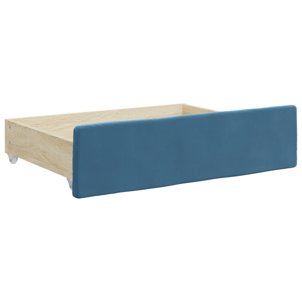 vidaXL Sofá cama nido con cajones terciopelo azul 90x200 cm