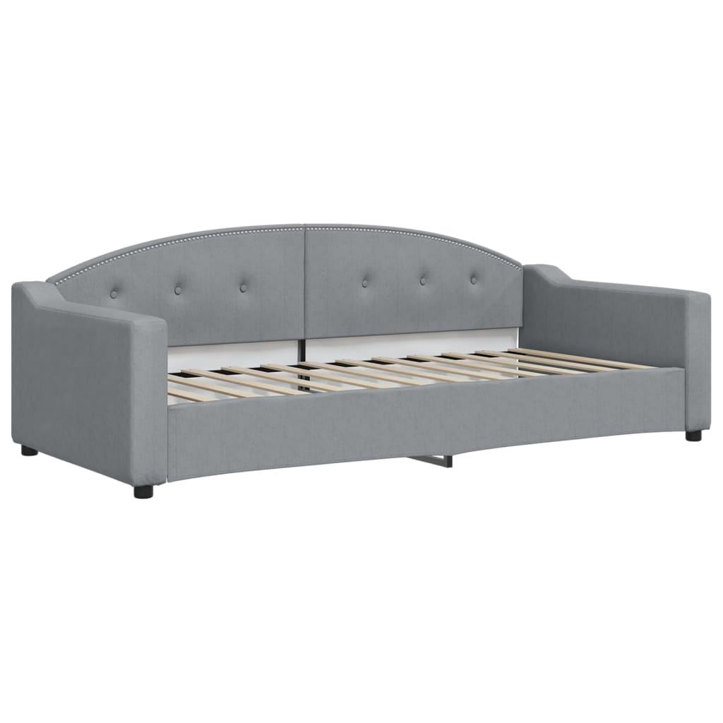 vidaXL Sofá cama con colchón tela gris claro 90x200 cm