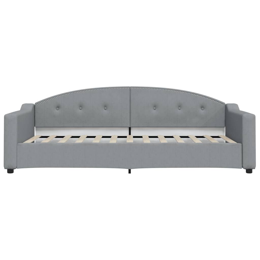 vidaXL Sofá cama con colchón tela gris claro 90x200 cm