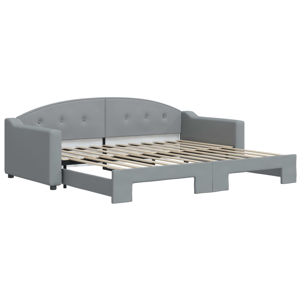 vidaXL Sofá cama nido tela gris claro 90x200 cm