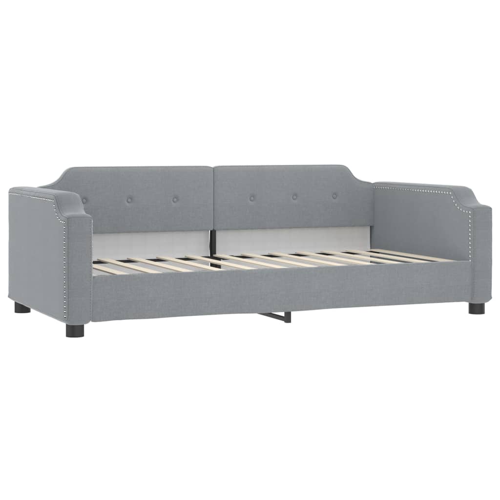 vidaXL Sofá cama con colchón tela gris claro 90x200 cm