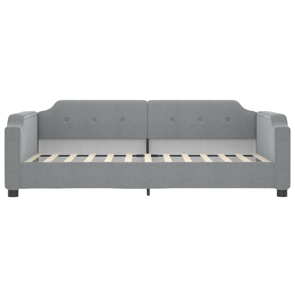 vidaXL Sofá cama con colchón tela gris claro 90x200 cm