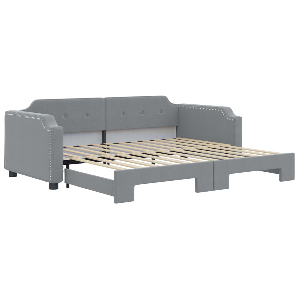 vidaXL Sofá cama nido tela gris claro 90x200 cm