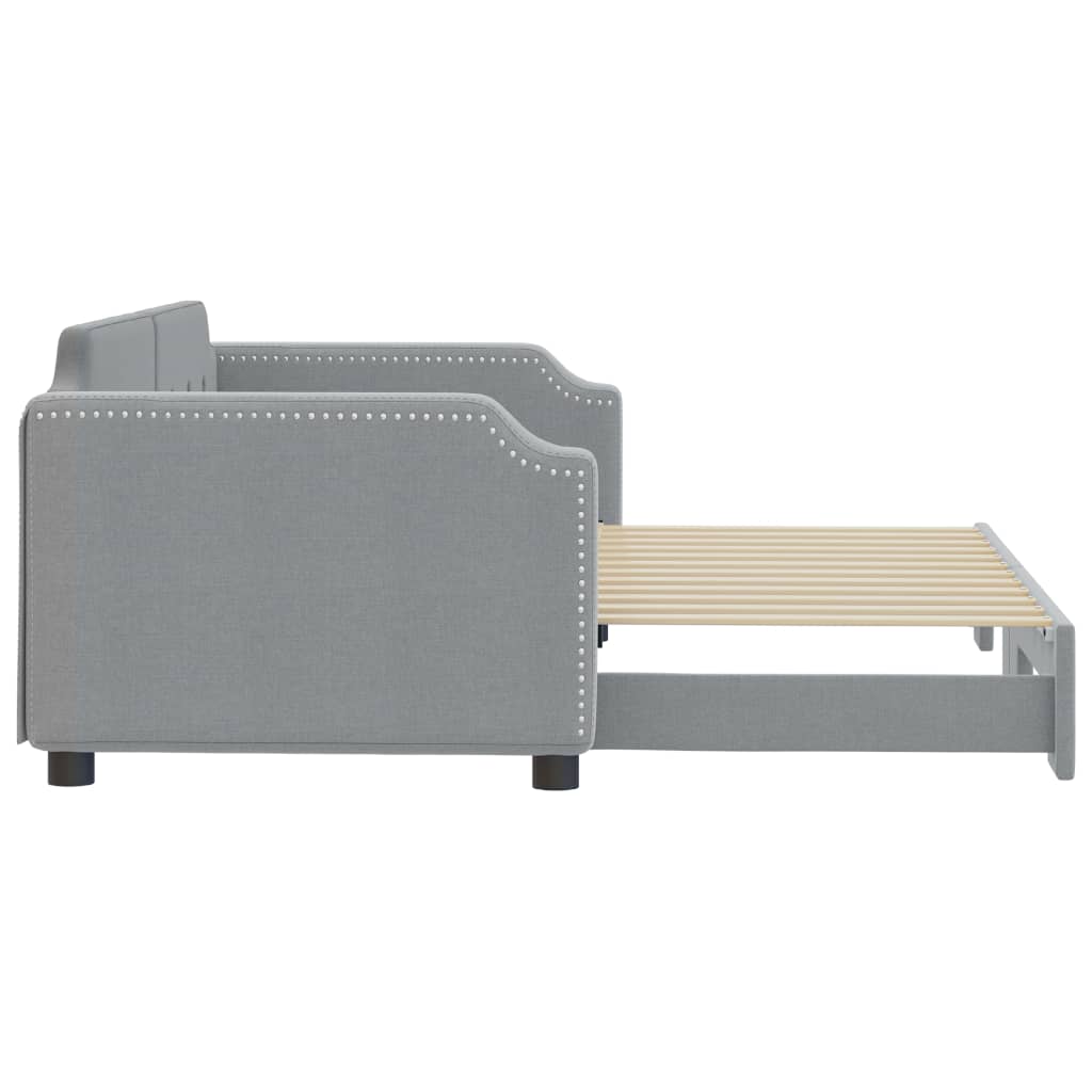 vidaXL Sofá cama nido tela gris claro 90x200 cm