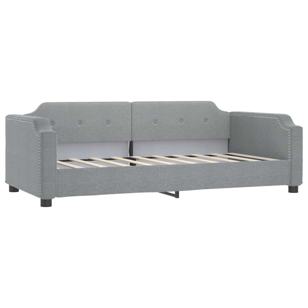 vidaXL Sofá cama nido con cajones tela gris claro 90x200 cm