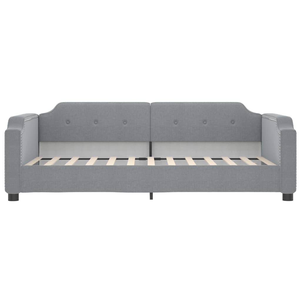 vidaXL Sofá cama nido con cajones tela gris claro 90x200 cm