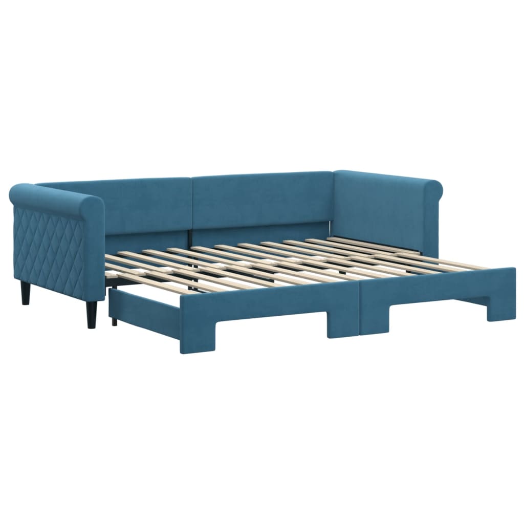 vidaXL Sofá cama nido terciopelo azul 90x200 cm