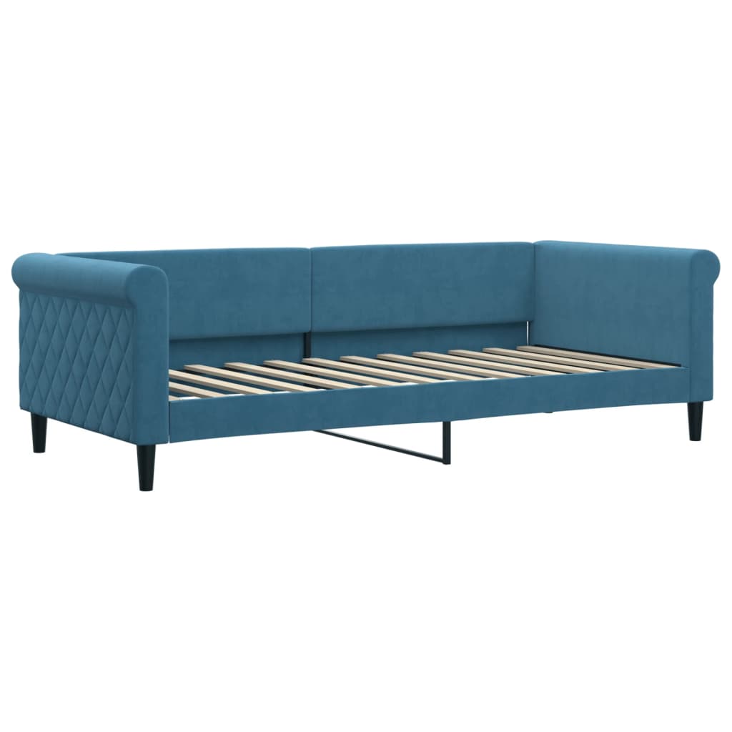 vidaXL Sofá cama nido con colchón terciopelo azul 90x200 cm