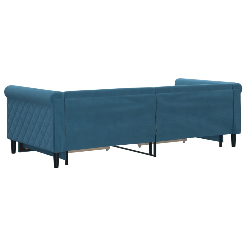 vidaXL Sofá cama nido con cajones terciopelo azul 90x200 cm