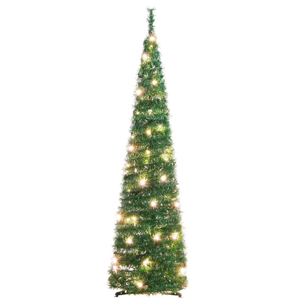 vidaXL Árbol de Navidad artificial desplegable 50 LED verde 120 cm