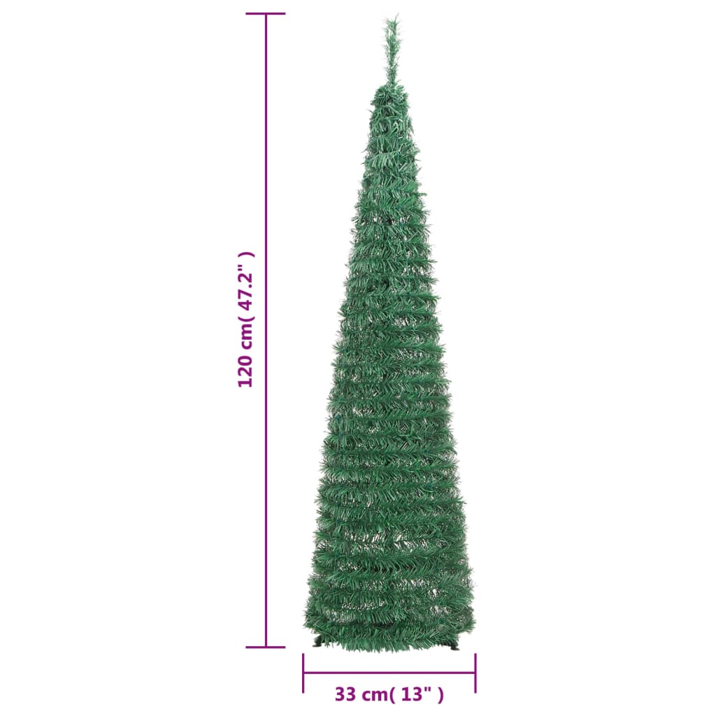 vidaXL Árbol de Navidad artificial desplegable 50 LED verde 120 cm