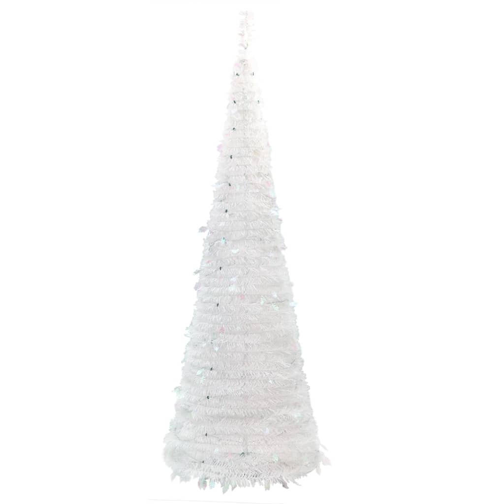 vidaXL Árbol de Navidad artificial desplegable 50 LED blanco 120 cm