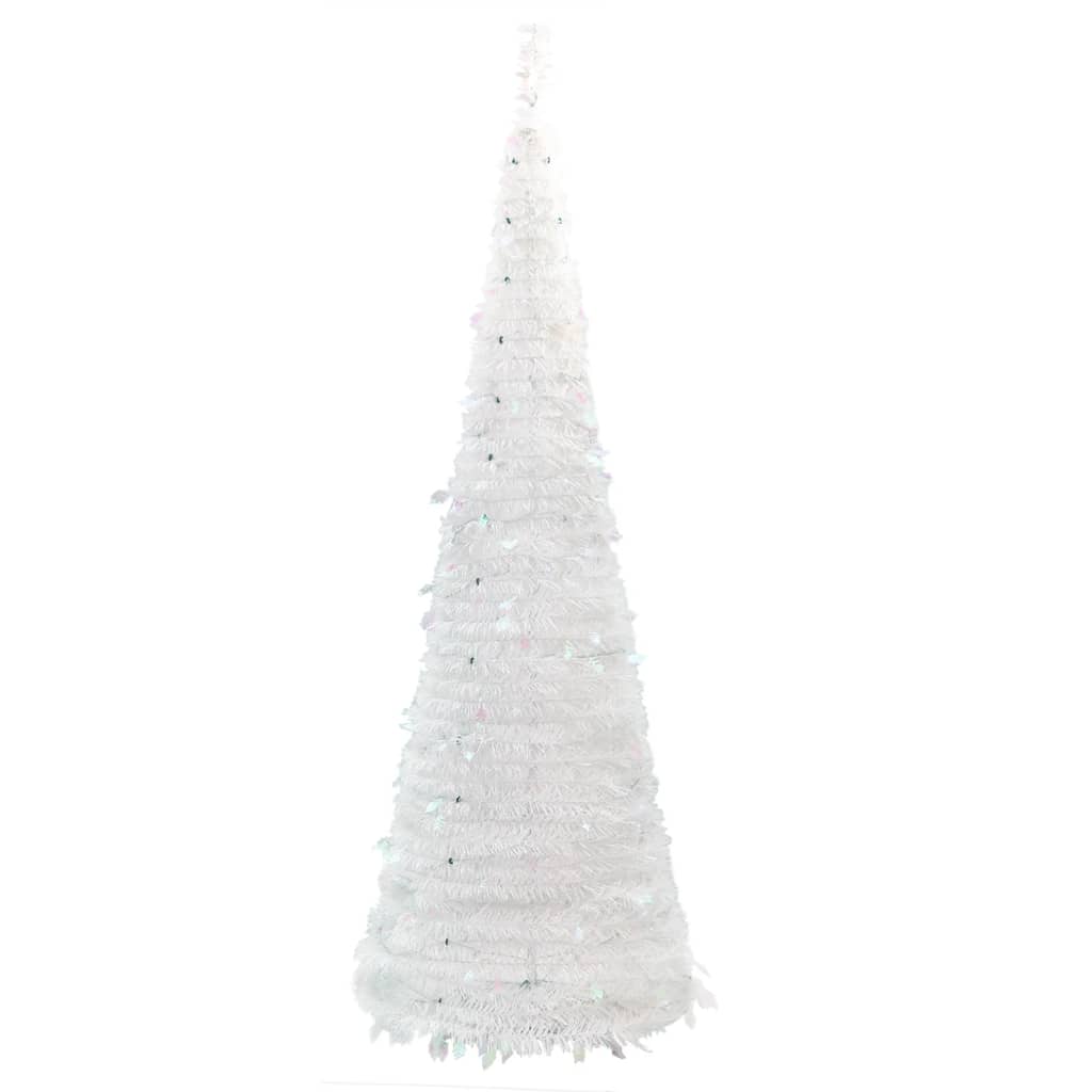 vidaXL Árbol de Navidad artificial desplegable 100 LED blanco 150 cm