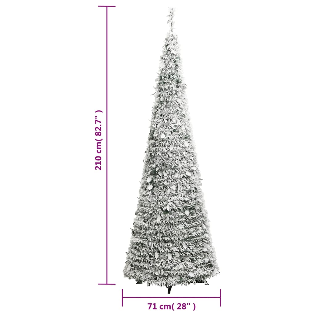 vidaXL Árbol de Navidad artificial desplegable con nieve 200 LED 210cm