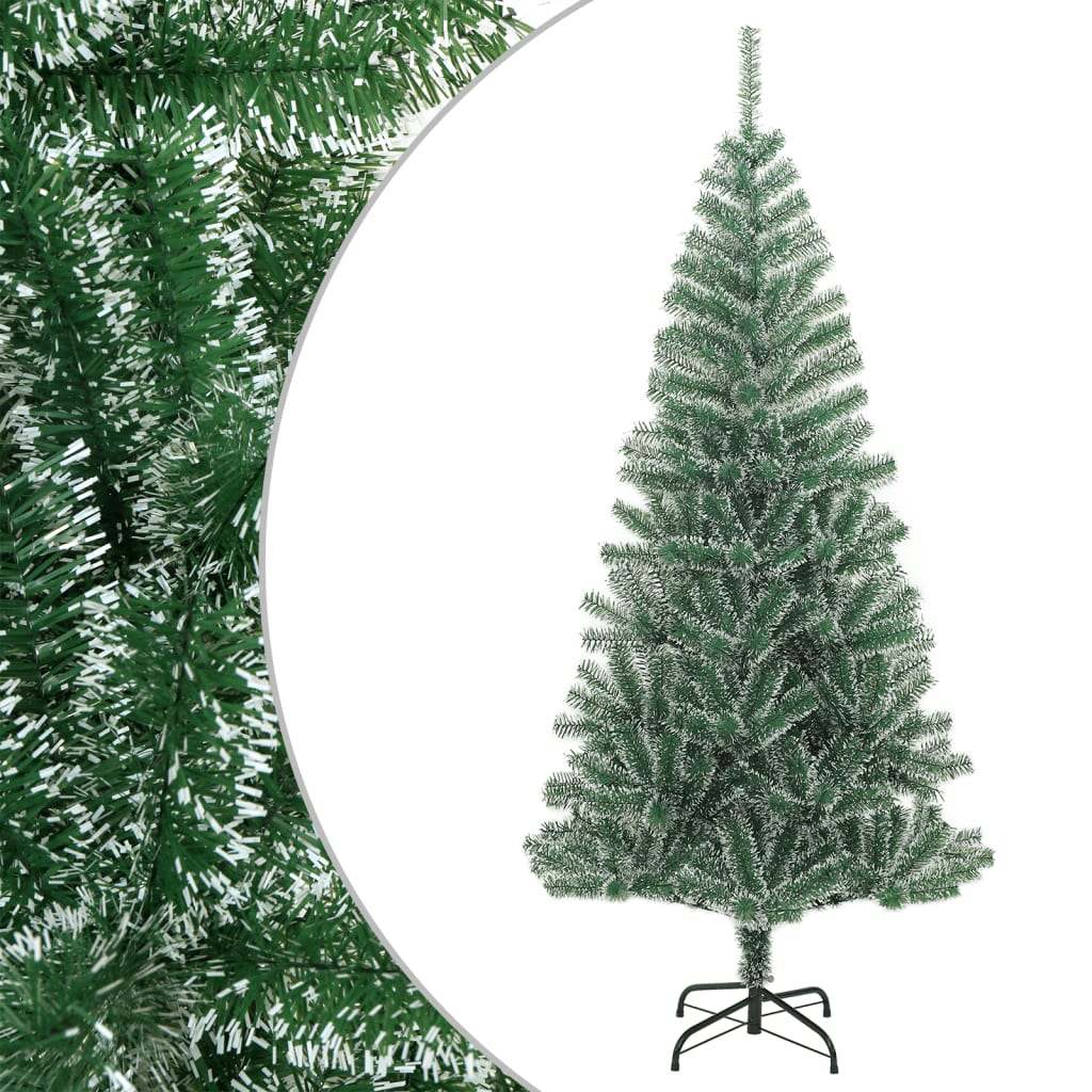 vidaXL Árbol de Navidad artificial verde con nieve 180 cm