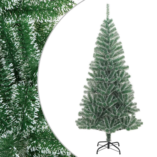 vidaXL Árbol de Navidad artificial verde con nieve 210 cm