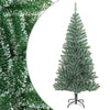 vidaXL Árbol de Navidad artificial verde con nieve 210 cm