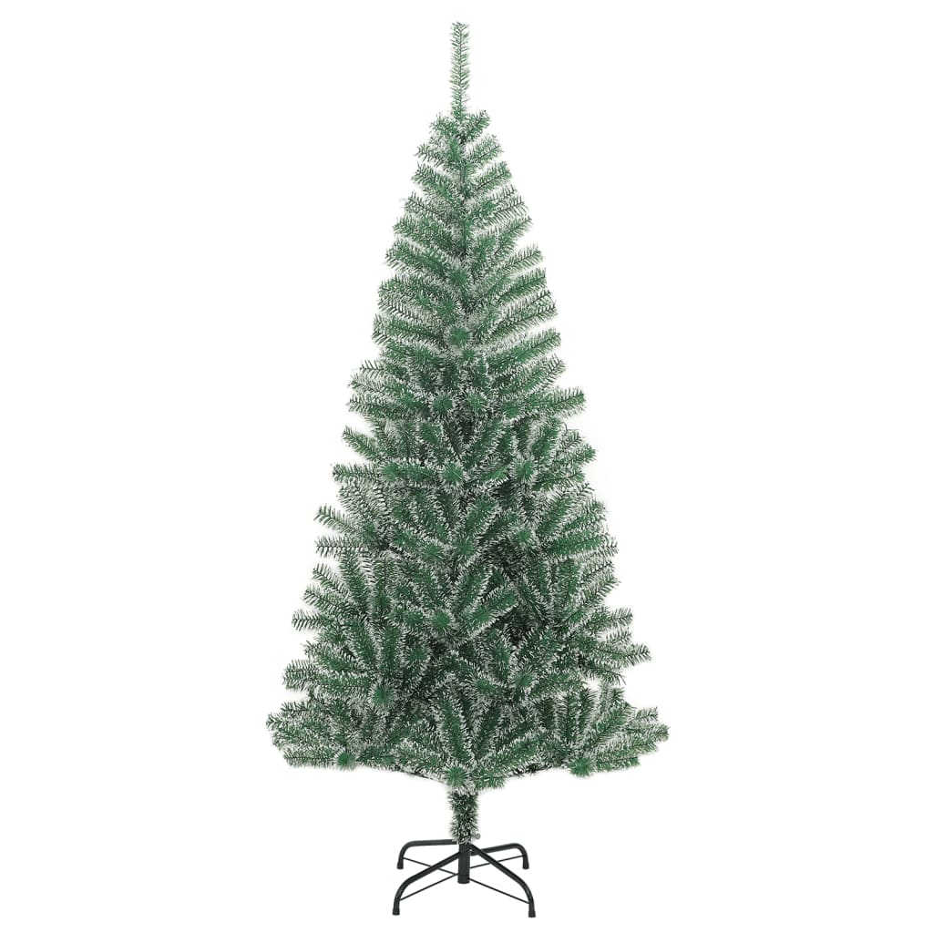 vidaXL Árbol de Navidad artificial verde con nieve 210 cm