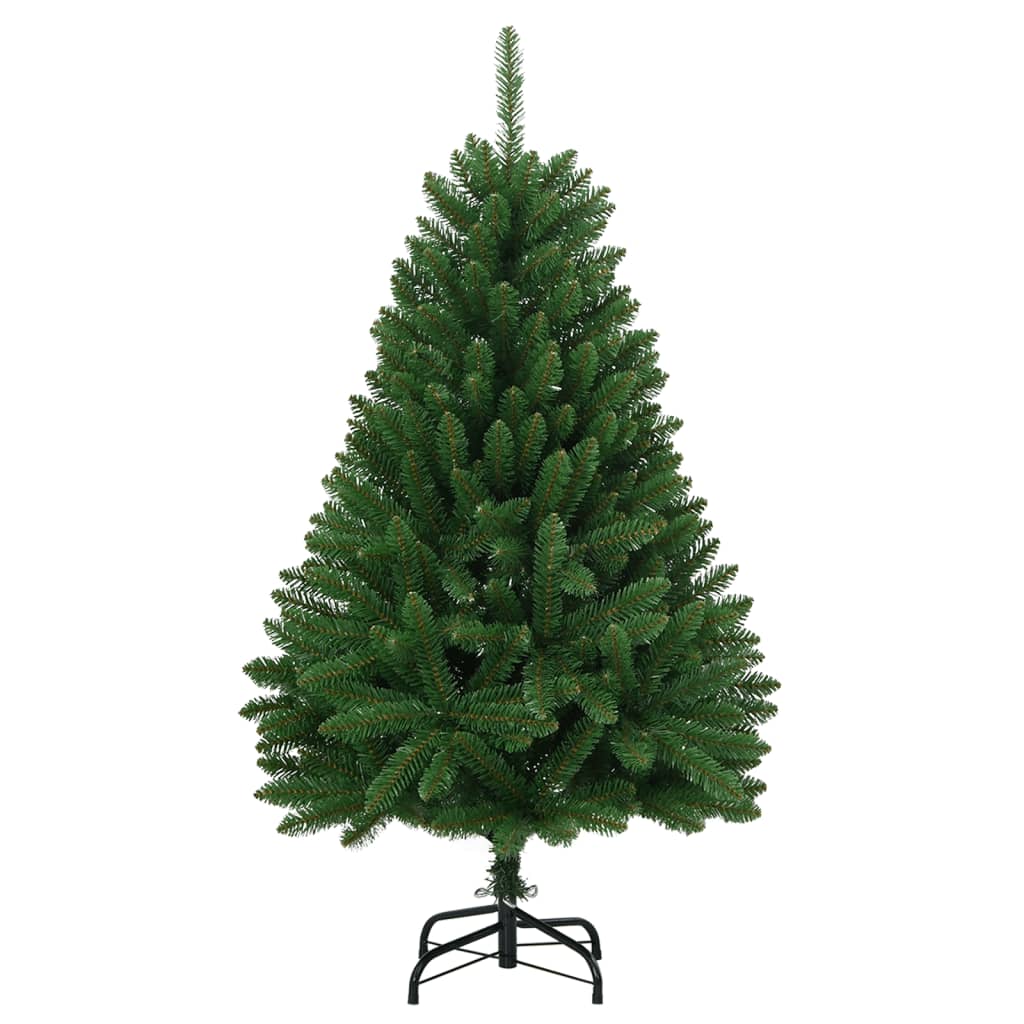 vidaXL Árbol de Navidad artificial con bisagras y soporte verde 120 cm