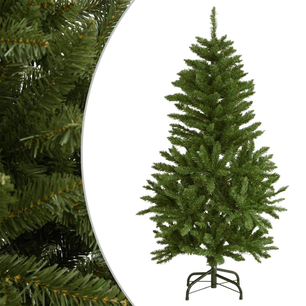 vidaXL Árbol de Navidad artificial con bisagras y soporte verde 150 cm