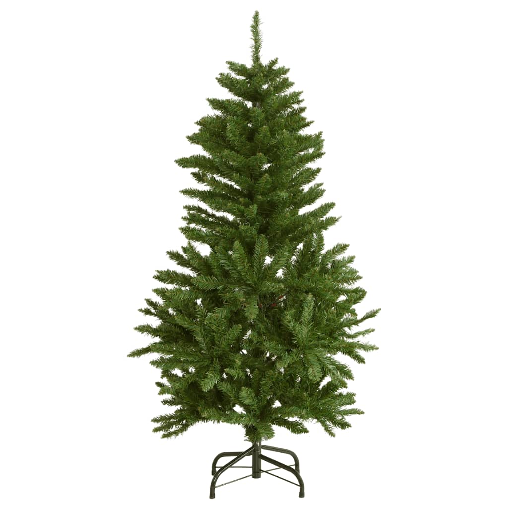 vidaXL Árbol de Navidad artificial con bisagras y soporte verde 150 cm