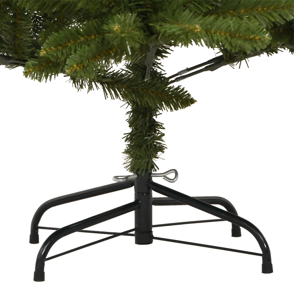 vidaXL Árbol de Navidad artificial con bisagras y soporte verde 150 cm