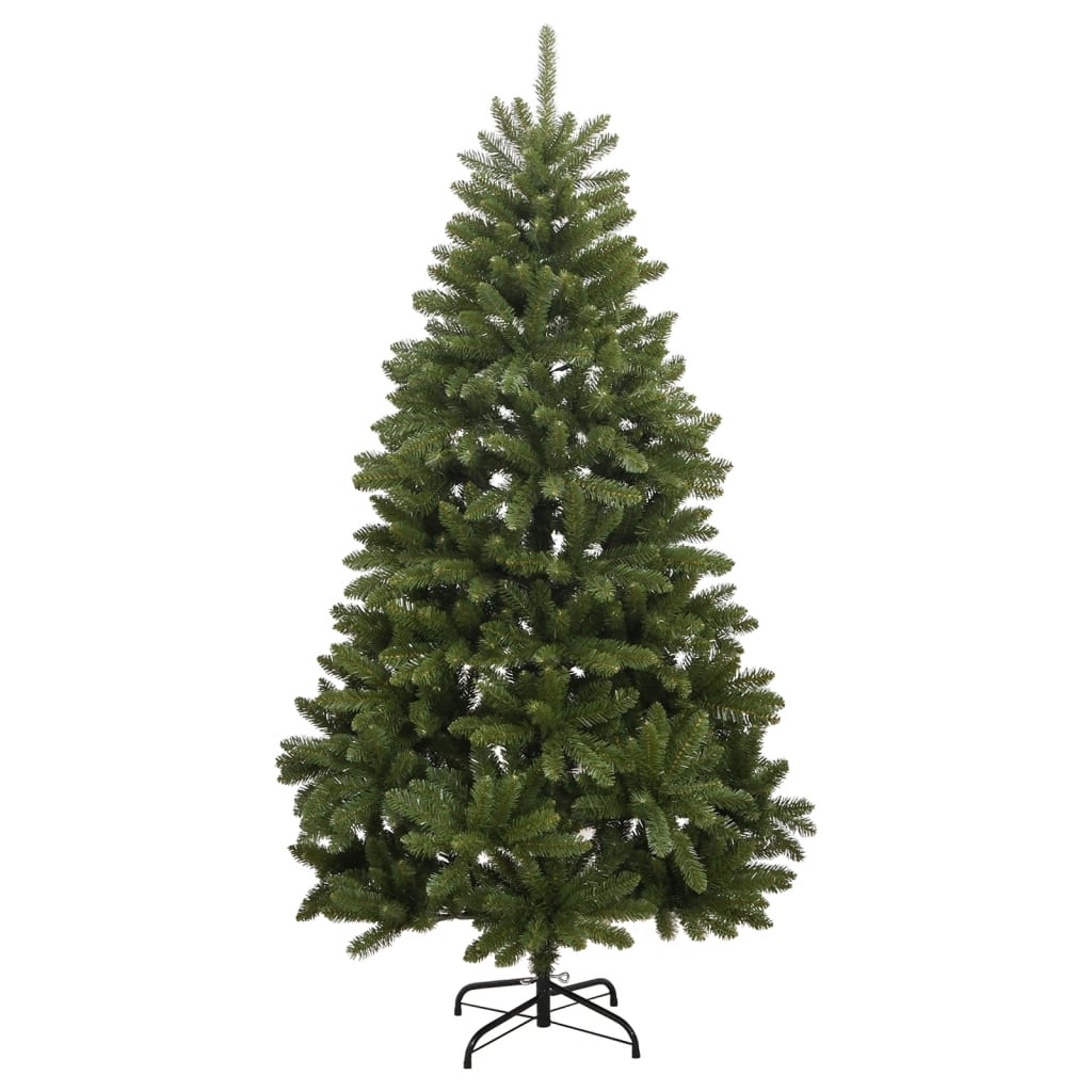 vidaXL Árbol de Navidad artificial con bisagras y soporte verde 180 cm