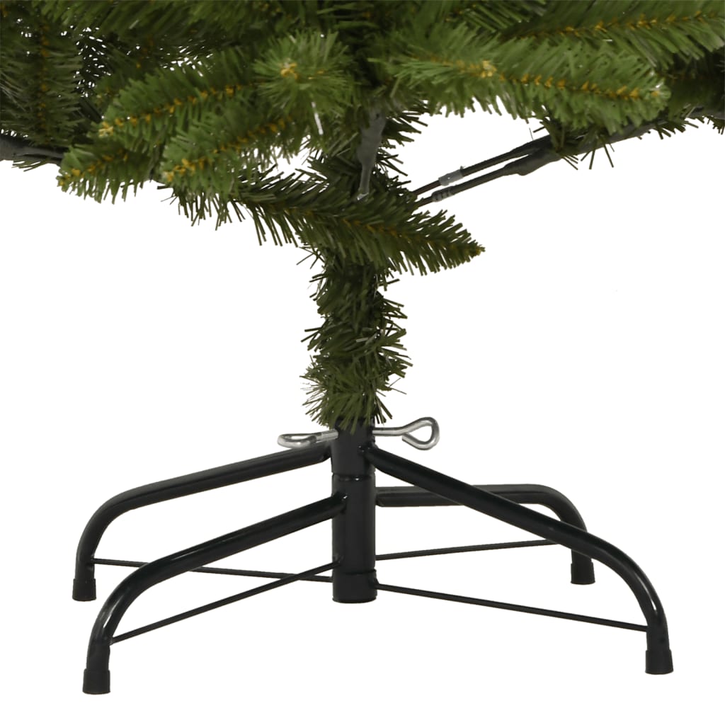 vidaXL Árbol de Navidad artificial con bisagras y soporte verde 180 cm