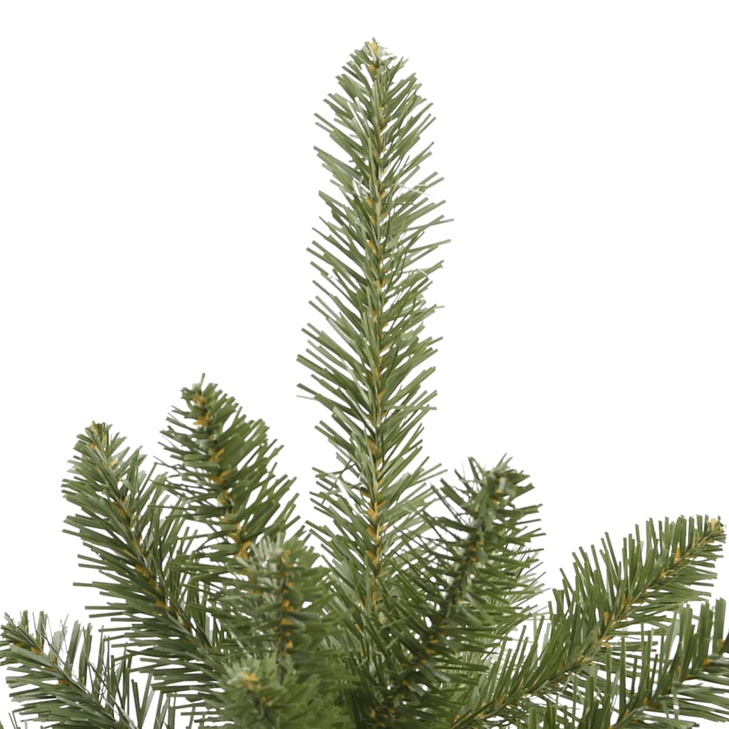 vidaXL Árbol de Navidad artificial con bisagras y soporte verde 210 cm