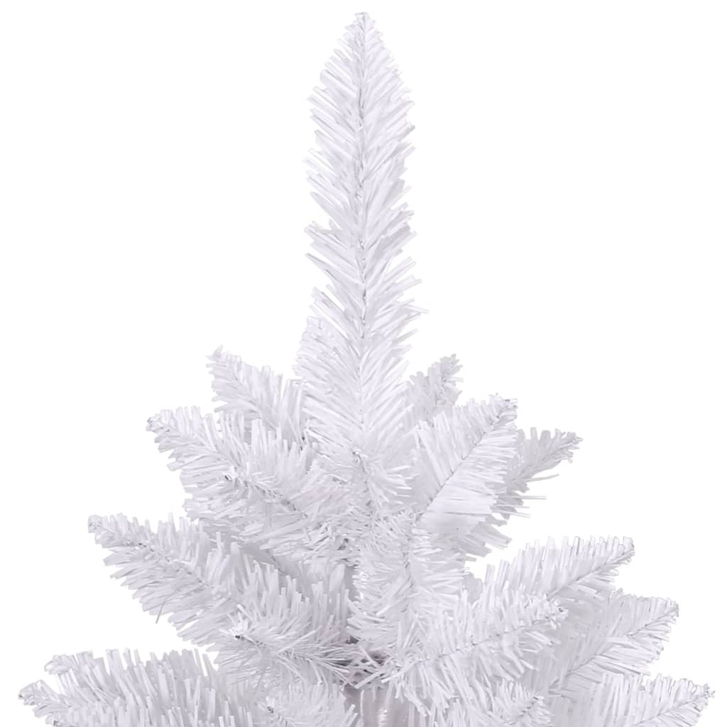 vidaXL Árbol de Navidad artificial con bisagras y soporte blanco 120cm