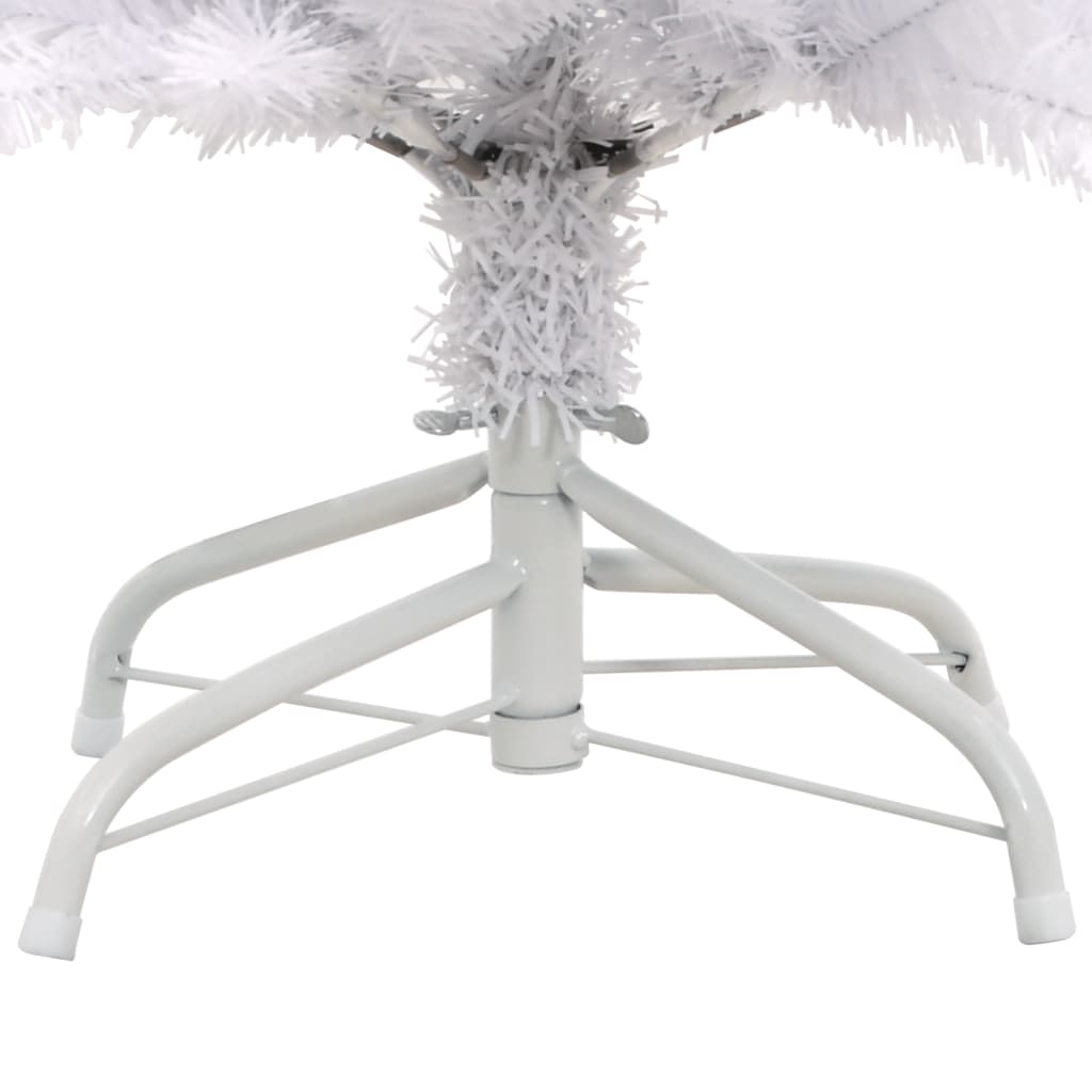 vidaXL Árbol de Navidad artificial con bisagras y soporte blanco 120cm