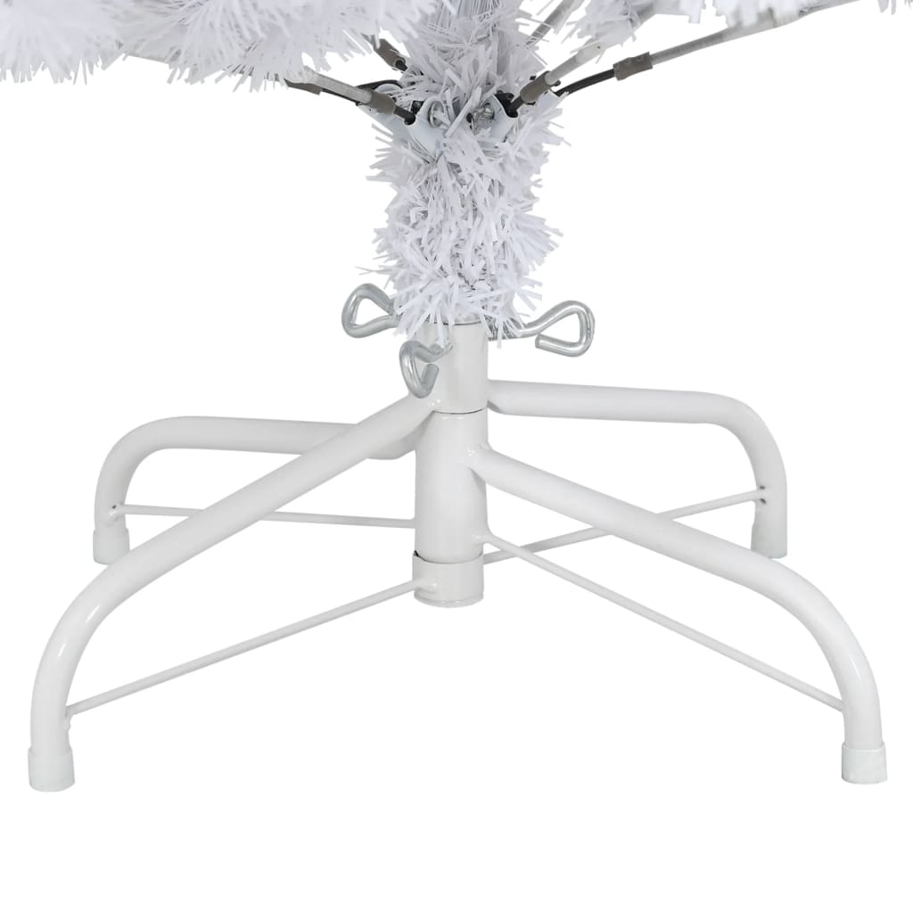 vidaXL Árbol de Navidad artificial con bisagras y soporte blanco 120cm