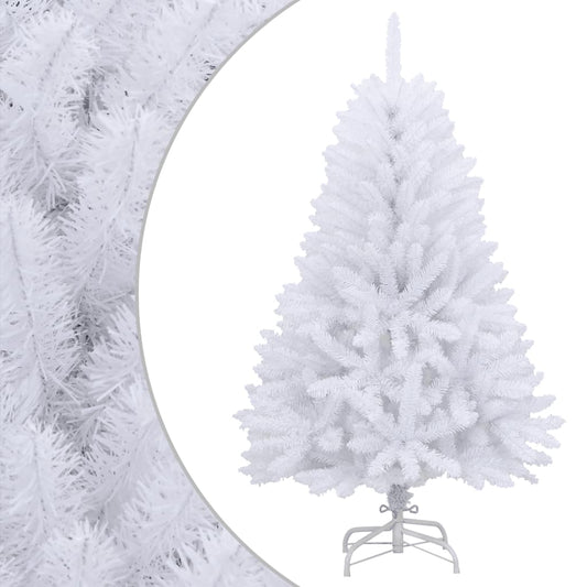 vidaXL Árbol de Navidad artificial con bisagras y soporte blanco 150cm